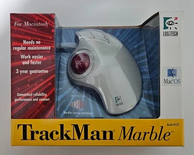 Vintage Logitech Trackman Marble Trackball Mouse 1996 Model 4122 USED/CLEAN - Image 1 of 4
