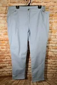 BNWT Ladies Sz 20 W Lane Powder Blue Zip Detail Jean Pant RRP $79.99 - Picture 1 of 3