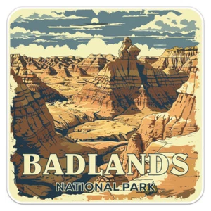 Vintage Badlands Nationalpark Autoaufkleber Vinyl Aufkleber - Bild 1 von 6