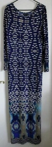 Vestido largo 60" estampado geométrico para mujer BCBGMaxAzria talla 12 - Imagen 1 de 7