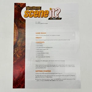 Scene It Pirates of the Caribbean Instructions 2007 Replacement Pieces Rules - Picture 1 of 2