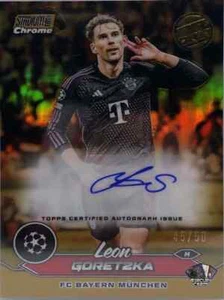 2023-24 Topps Stadium Club Chrome UCC Leon Goretzka Gold Auto /50 solo membri - Foto 1 di 3