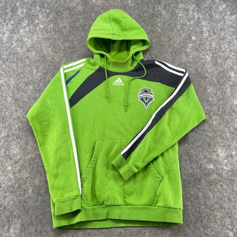 Seattle Sounders Sweatshirt Mens Medium Green 2008 Pullover Hoodie Cotton Adidas Cover