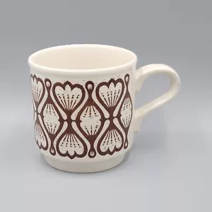 Taza de café blanca y marrón de gres Biltons England vintage años 70 taza de té - Imagen 1 de 10