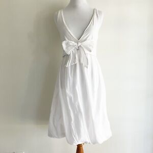 Velvet by Graham & Spencer Small Dress White Sleeveless Tie Summer Spring