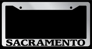Chrome METAL License Plate Frame SACRAMENTO Auto Accessory 2623 - Picture 1 of 1