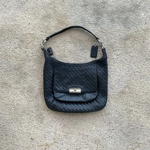 Coach Kristin Parchment Woven Hobo Shoulder Bag Y2K Purse Japanese Brand - Picture 1 of 9