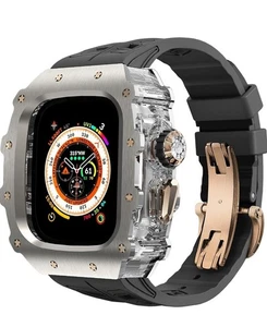 Für Apple Watch Ultra3 49mm Titan + transparentes Gehäuse Kautschukband  - Bild 1 von 9