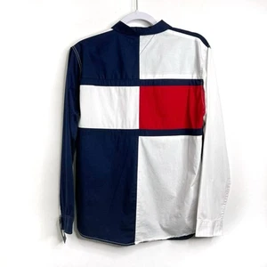 Tommy Hilfiger Vintage Colorblock  Long Sleeve Button Up Shirt Youth XL 18-20 - Picture 1 of 9