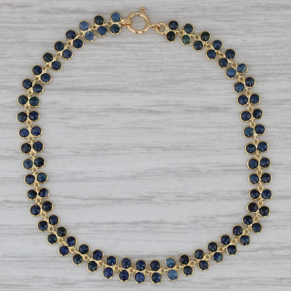 5ctw Blue Sapphire Tennis Bracelet 18k Yellow Gold 7.25" 5.5mm - Image 1 of 4