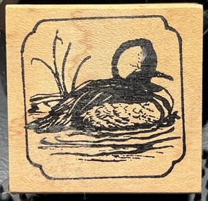 Loon Ente Wasservögel Gummistempel Holzhalterung NORTHWOODS Tier Wildtiere - Bild 1 von 4