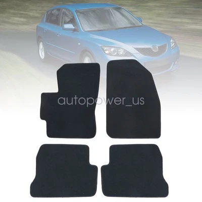 For 2004-2009 Mazda 3 Front & Rear Replacement Floor Mats Carpet Rugs Velour New - Изображение 1 из 4