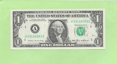 1985 ..UNCIRC $1  A 2312 2253 E .... 1985  $1  A-E     NICE NOTE        FRN - Image 1 of 2