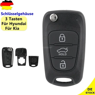 3 Tasten Klapp Schlüssel Gehäuse für Hyundai I20 I30 IX35 IX20 Elantra Kia Ceed - Bild 1 von 4