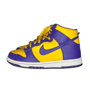 Talla 7 (GS) - Zapatillas Nike Dunk High Lakers Cuero Púrpura Dorado - Imagen 1 de 6