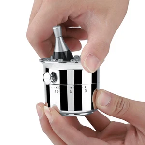 Retro Küchentimer in Eimerform mechanischer Aufzug 60 Minuten Countdown - Picture 1 of 11