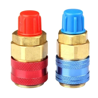 1 Pair A/C R134A Quick Coupler Adapter Car High & Low Side HVAC SAE Male Flare - Image 1 of 4