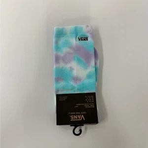 Vans Crew Socks Mens Womens Unisex 6.5-9 Tie Dye Blue Purple White Skate New - Picture 1 of 2