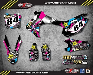 Custom Graphics, Full Kit For Honda CRF 250 / 2014 - 2017 RUSH Style stickers - Picture 1 of 1