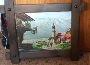 Bild +Landschaftsbild - Österreich *Holzrahmen+ 60/70er Jahre/58 cm x 40,5 cm - Bild 1 von 7