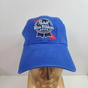 Pabst Blue Ribbon PBR Adjustable Mesh Back Cap Hat Signed - Picture 1 of 13