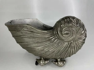 Wine Cooler Snail Shaped Ice Bucket Planter handmade Home Table decor Nickel - Picture 1 of 5