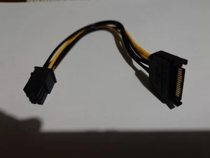 13 Pack - 15 Pin SATA Power to 6 Pin PCI-e PCIE Riser Adapter Cables 20cm - UK - Picture 1 of 3