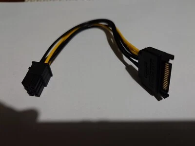 13 Pack - 15 Pin SATA Power to 6 Pin PCI-e PCIE Riser Adapter Cables 20cm - UK - Image 1 of 3