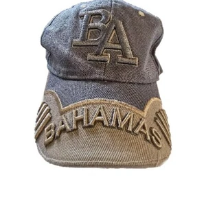 Cappello Berretto Bahamas Blu Regolabile Ricamato Twill Isola Caraibi Vacanze - Foto 1 di 8
