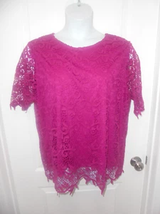 Philosophy Mujer Sólido Flor de Cactus Mangas Cortas Cuello Redondo Top Talla XXL NUEVO - Imagen 1 de 8