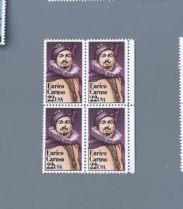 1987 USA Erico Caruso 22 cents block of four stamps - MNH - Picture 1 of 2