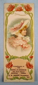 The School Of Commerce Reading PA Vintage Advertising Bookmark Pennsylvania (O) - Picture 1 of 4