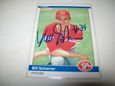 1984 FLEER BILL SCHERRER AUTOGRAPH SIGNED AUTO #482 CINCINNATI REDS - Image 1 of 2