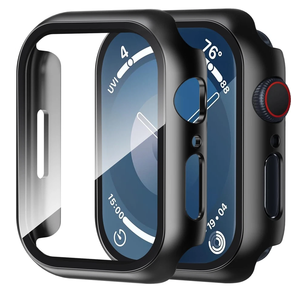 Smiling 2 pack Case Built in Tempered Glass Screen Protector Compatible with ...