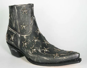 10616 Sendra Botines JAVI Raspado Negro STARS Marco cosido Botas de cuero - Imagen 1 de 4