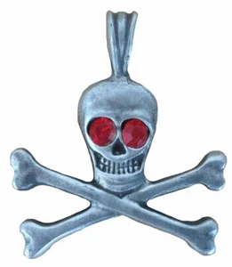 Ticila Unisex Colgante Cromo Moda Joya X Huesos Calavera Cristal Diamante Ojo - Imagen 1 de 1