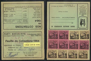 PARTI SOCIALISTE - SFIO - MAISONS ALFORT /1964 FEUILLE DE COTISATION (ref 6224s) - Imagen 1 de 1