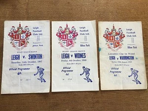 3x 1960s Rugby League Programmes Leigh Swinton 1967 Widnes 1968 Warrington 1969 - Picture 1 of 1