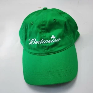Budweiser Shamrock Beer Hat Cap Green Adult Used Strapback G7D - Picture 1 of 5