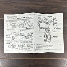 Vintage G2 Constructicon Devastator Instruction Booklet
