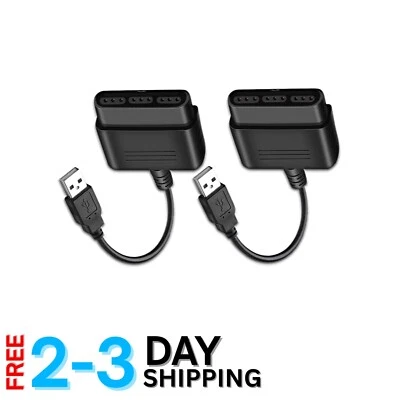 PS2 to USB Adapter 2 Pack Plug & Play Converter for PS3/PC Controller Use - Immagine 1 di 4