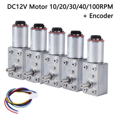 Micro DC Motor Gleichstrom Getriebemotor 12V 10/20/30/40/100RPM mit Encoder Neu - Bild 1 von 4