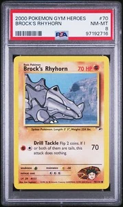 2000 POKEMON GYM HEROES #70 BROCK'S RHYHORN PSA 8 POP 46! - Picture 1 of 2