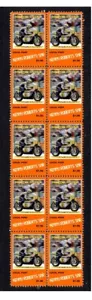 KENNY ROBERTS Snr MOTORCYCLE WORLD CHAMPION STRIP OF 10 MINT STAMPS 5 - Picture 1 of 1