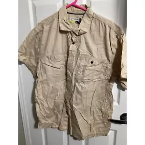 Camicia sportiva Magellan Outdoors XL abbottonata manica corta marrone chiaro - Foto 1 di 1