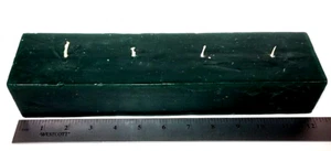 Vela verde bloque grueso X-Mass vintage 4 mechas nunca encendidas 12" X 3" X 2" - Imagen 1 de 4