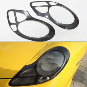 Carbon Fiber Headlight Cover Eyebrows Eyelid Sticker For Porsche 996 911 2004 - Picture 1 of 5