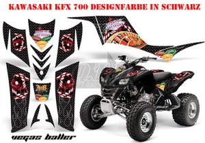 KIT GRÁFICO DE DECORACIÓN DE CARRERAS AMR ATV KAWASAKI KFX 450 Y 700 VEGAS BALLER B - Imagen 1 de 6
