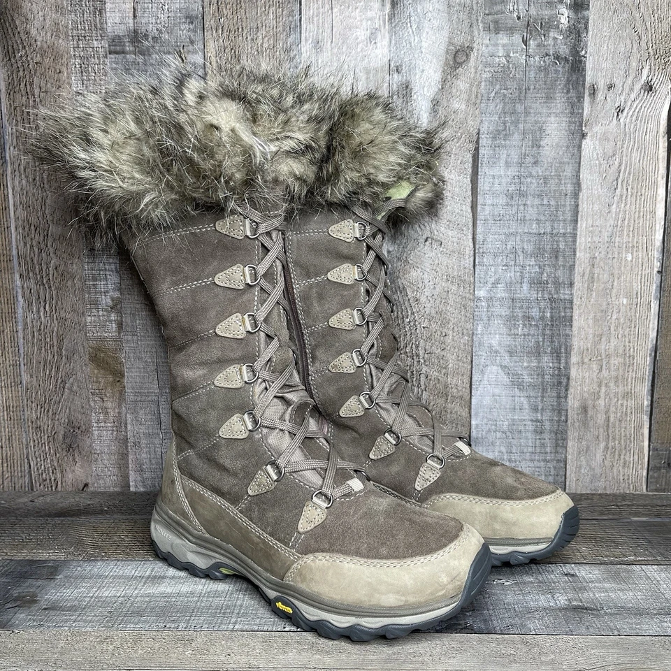 Mujeres Eddie Bauer Solstice 2.0 Marrón Gamuza Imitación Piel Botas Altas de Invierno Talla 7 M Foto 1 de 4