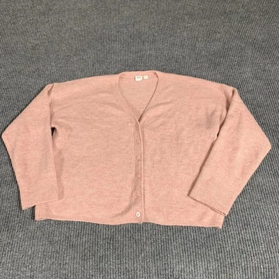 Gap Sweater Womens Large Pink Cardigan Cropped Lightweight Comfort Long Sleeve - Image 1 of 4
